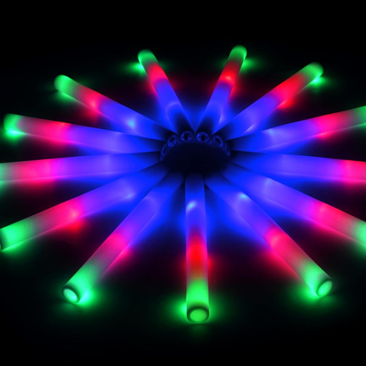 FATLBSEV Glow Sticks Bulk 150pcs LED Foam Glow Sticks 3 Modes Colorful Flashing Glow in the Dark Party Supplies for Birthday/Wedding/Rave/Concert/Party/Festival