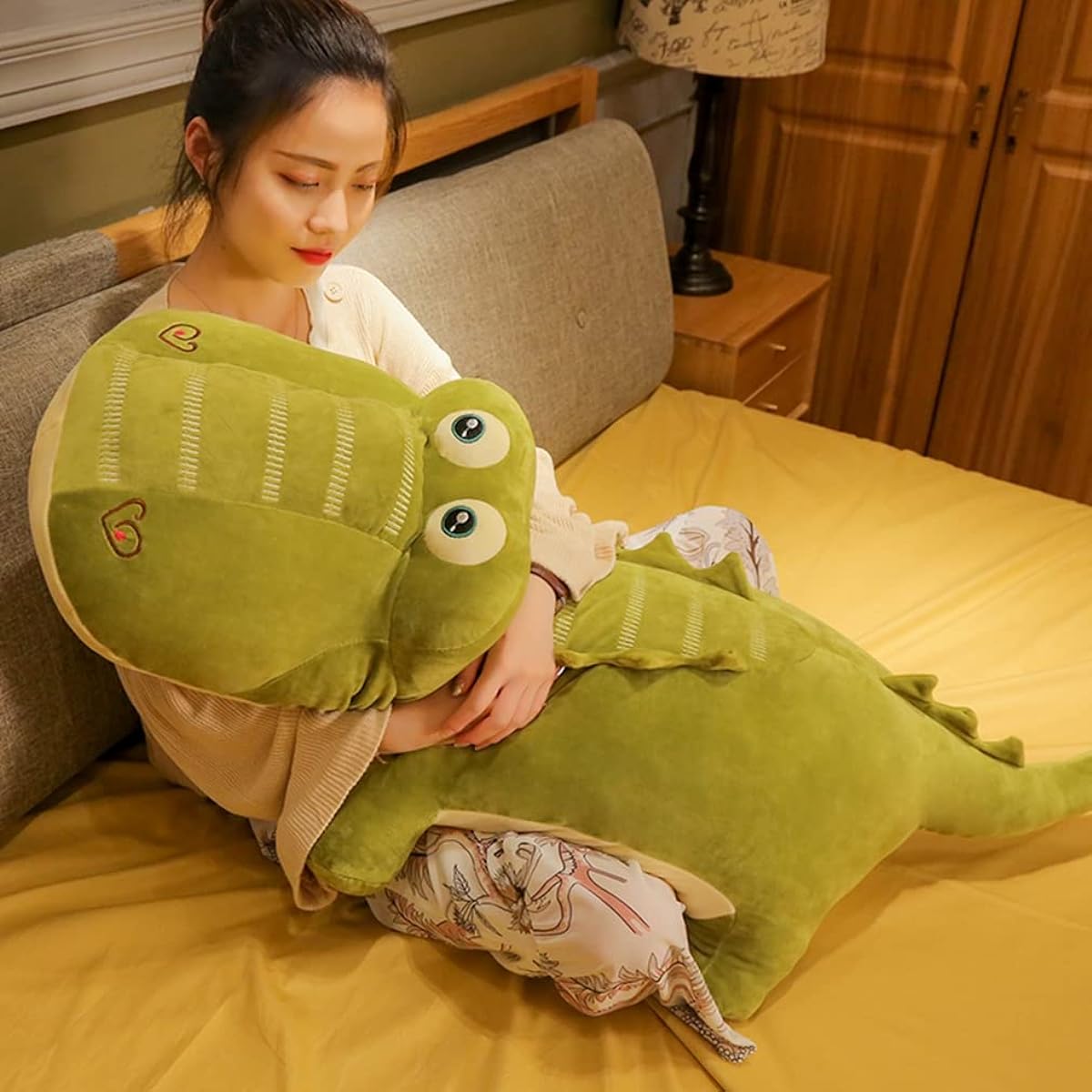 crocodile, side sleeping stuffed animal, hug pillow, interior stuffed animal, New Year's, hug pillow, green, store decoration, ornament, soft crocodile, toy, large, 0.85m, sleeping pillow, birthday present, comfortable crocodile, crocodile stuffed animal