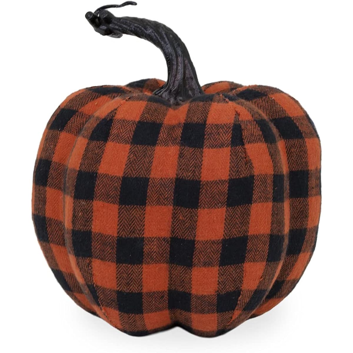 Boston International Decorative Tabletop Fabric Pumpkin, Size M, Black & Orange