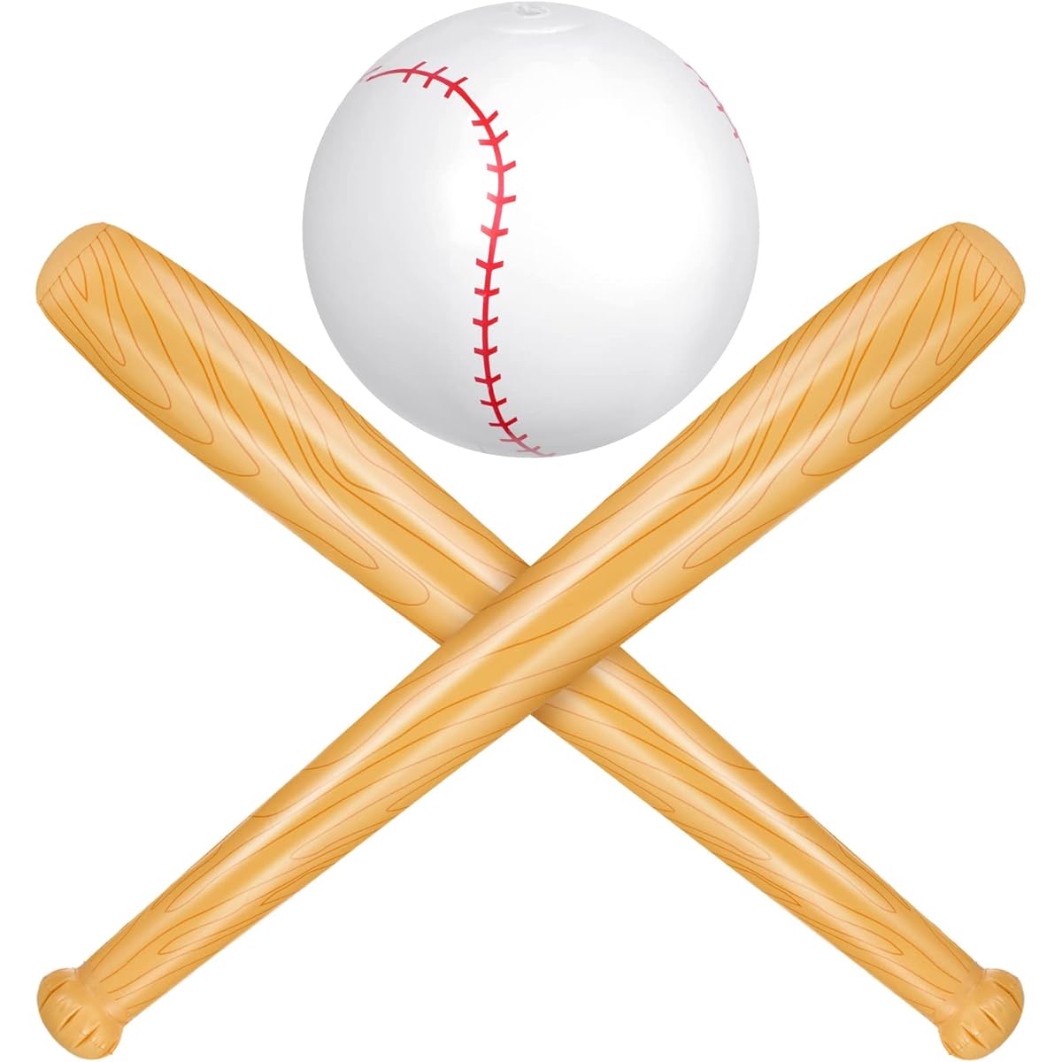 Lewtemi 3pc Baseball Bat Set, Baseball Ball, Inflatable Beach Ball and Baseball Bat with 2 Inflatable Baseball Bats, Baseball Party Favors for Kids, Pool Beach