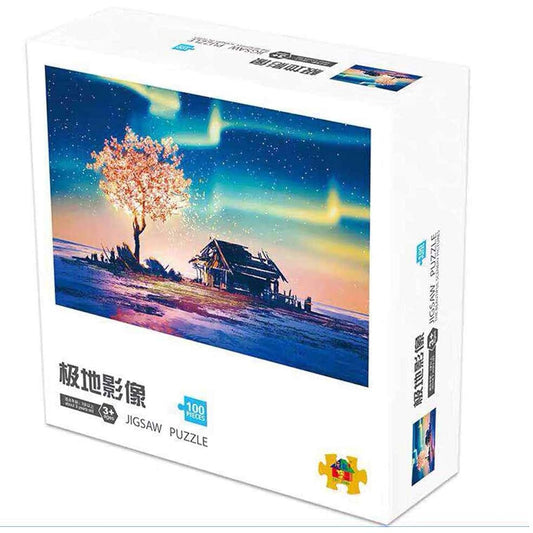 100 Piece Colorful Light Jigsaw Puzzle for Adults Adult Puzzles Toys Games Gifts World Famous Paintings Puzzle 100 Pieces (15x10 Inch)