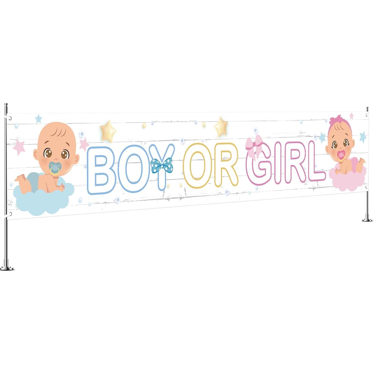 INNORU Large Boy or Girl Backdrop Banner Gender Reveal Party Lawn Sign Yard Banner Baby Shower Party Indoor Outdoor Decoration Supplies 1.8 x 1.5ft