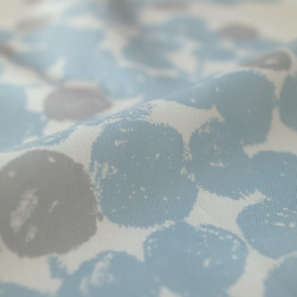 Quarter Report (Rieko Oka) Loose-fitting Kappou-gi Float Blue One Size Fits Most Elastic Cuffs Large Pocket Cotton Linen [Made in Japan]