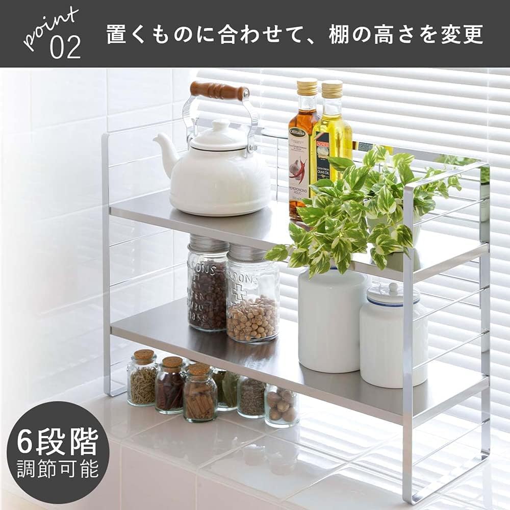 Shimomura Planning Bay Window Shelf Stainless Steel Shelf Silver Width 58cm Made in Japan 38019