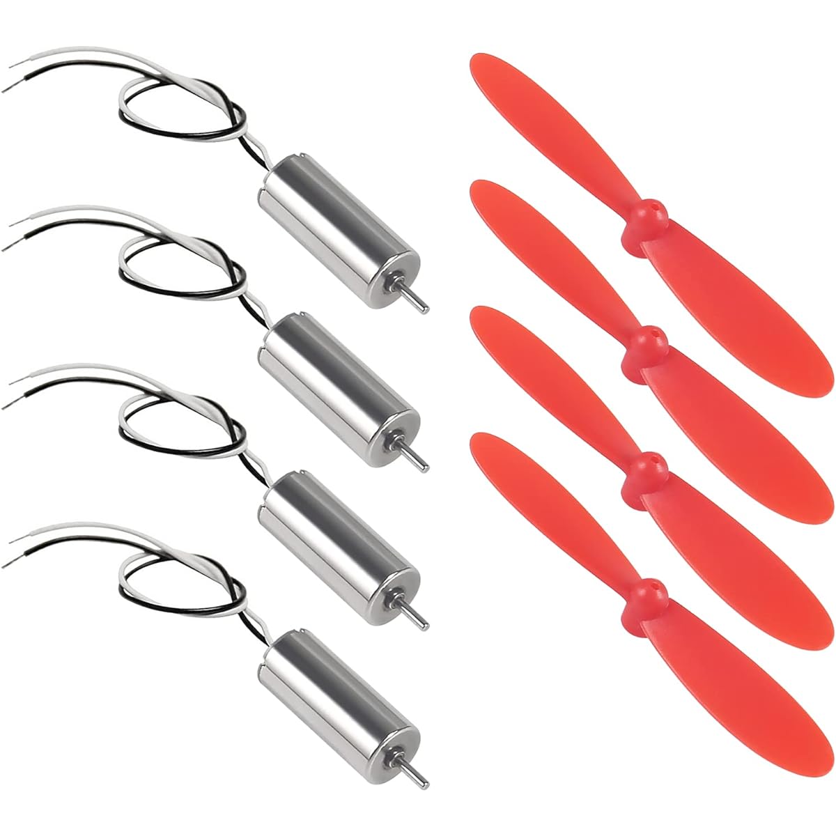 AEDIKO 4pcs 716 Coreless Motor 3.7V 7x16mm Brushed Motor 45000RPM with Propeller Mini Great Torque CW CCW