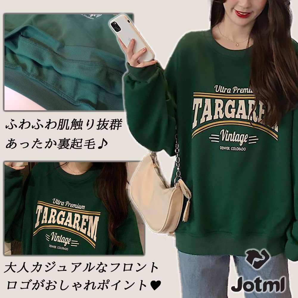 [Jotml] Women's Tops, Sweatshirts, Oversized, Casual, Pullovers, Fleece Lining