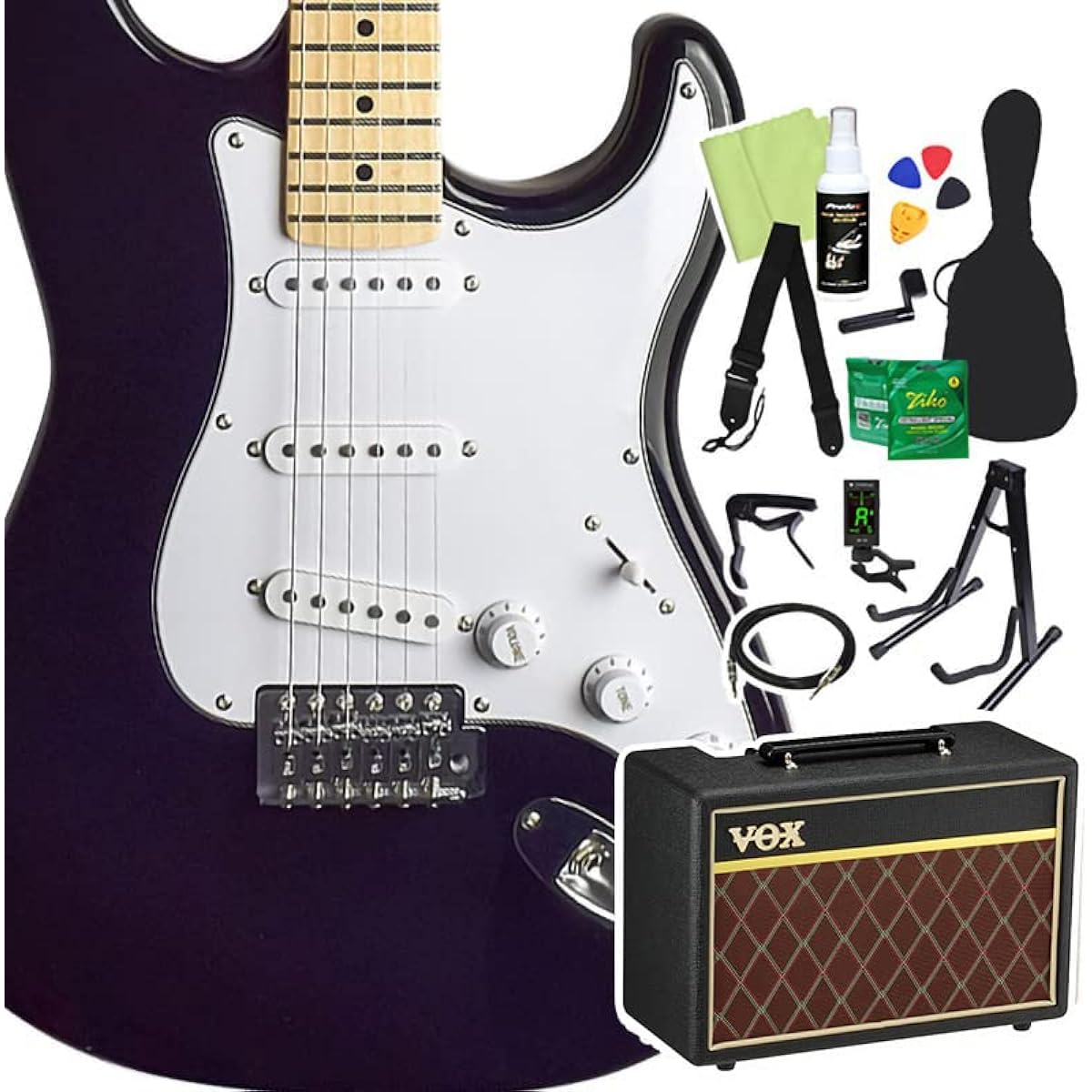 FERNANDES LE-1Z 3S/M BLK Electric Guitar Beginner 14-piece Set [With VOX Amplifier] Fernandes