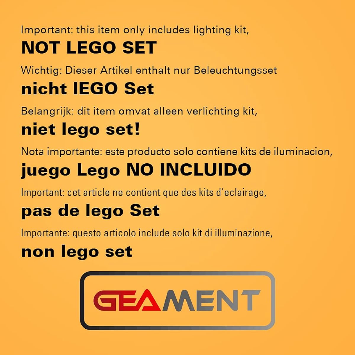 GEAMENT Upgraded LED Light Kit for Technic Bugatti Chiron - Compatible with 42083 Lego Race Car Building Model (LEGO Set Not Included)