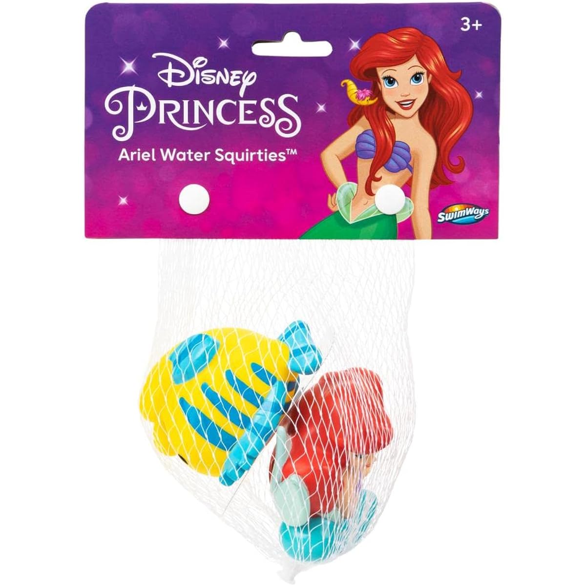 Little Mermaid Bath Toy Set - Disney Princess Matching Game Ariel Water Squealer with Stickers | Little Mermaid Bathtub Toy Ariel Bath Doll