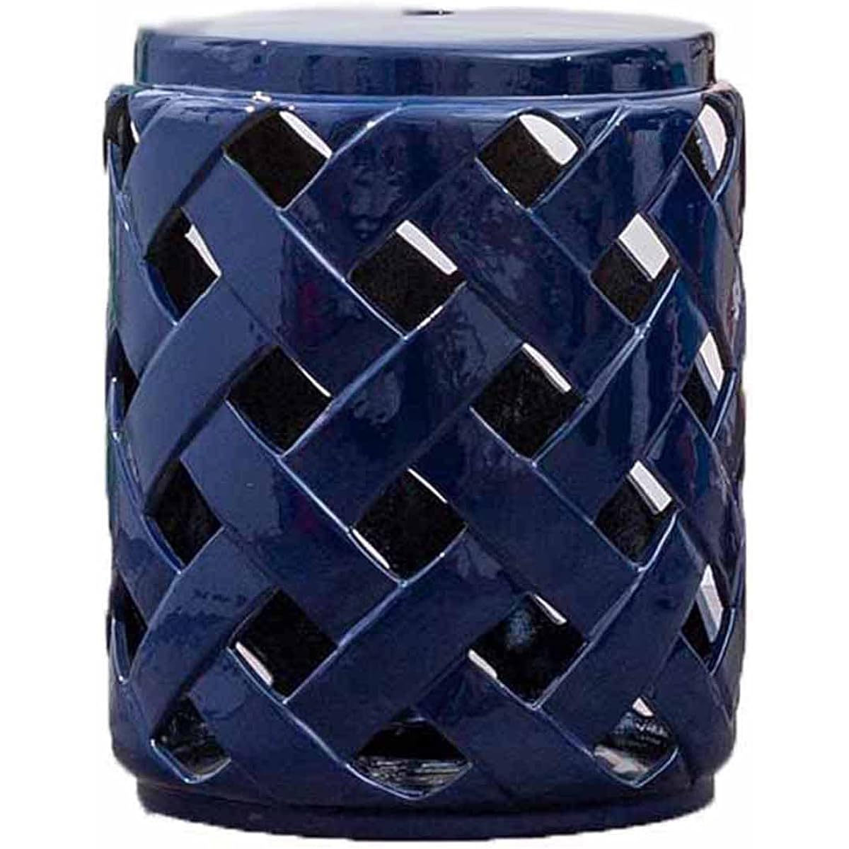 Ceramic drum stool, coffee table stool, shoe changing stool, garden antique porcelain stool, drum stool. (Color: Blue)