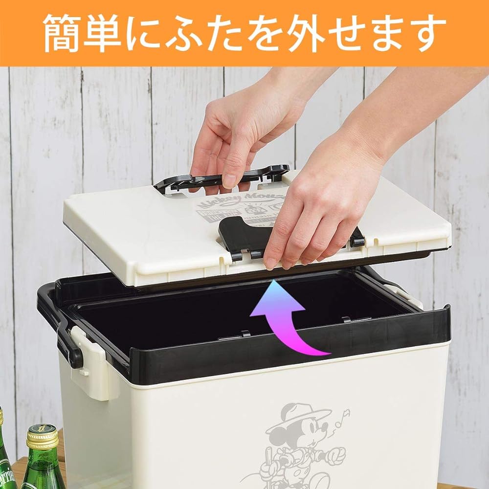Sanka Cooler Box Mickey YAMA Ivory (Matte Specification) 12L (Width 37 x Depth 26.5 x Height 26.5cm) Small Stylish Disney Made in Japan SANKA DSCP15-YMIV