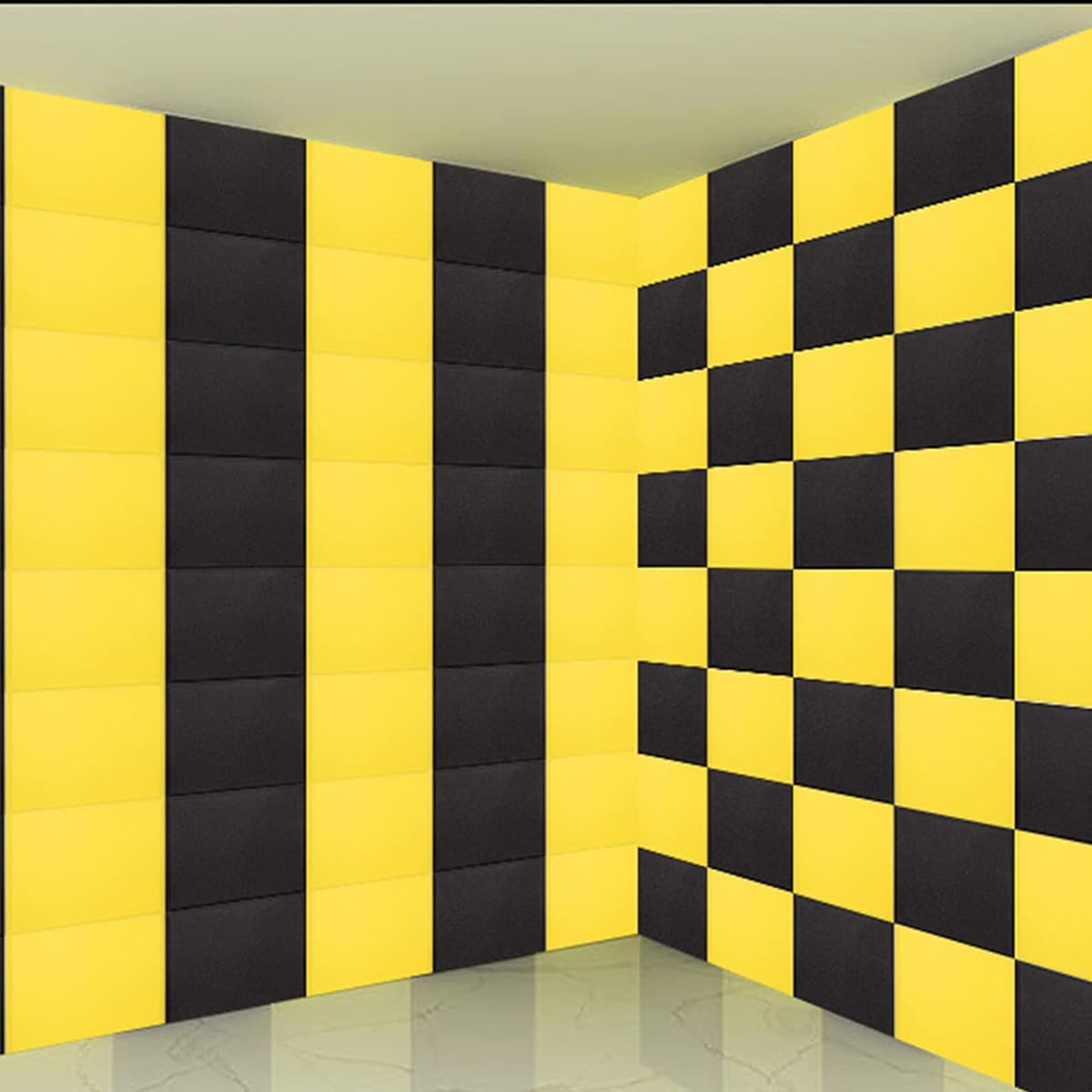 Studio Sound Absorption Panels, Sound Deadening Foam Panels, Square Soundproof Wall Panels with Self-Adhesive for Schools, Studios, Dance Classrooms (Grey 50*50*5CM) (Red 50*50*5)