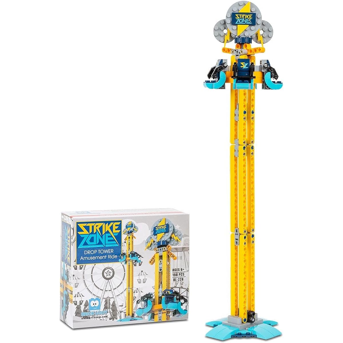 Brick Loot Exclusive Strike Zone Drop Tower Custom Design Model Compatible with Major Brick Brands for Boys and Girls Building Set 198 Pieces