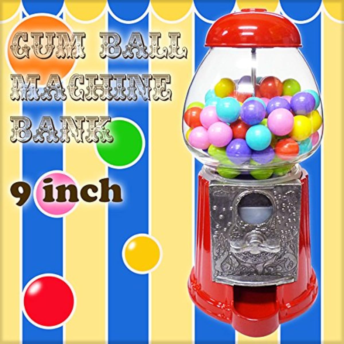 Gumball machine 9 inches (23 cm) Ford carousel American goods PETITE/Gum machine Piggy bank Bubble gum Colored gum Gachapon