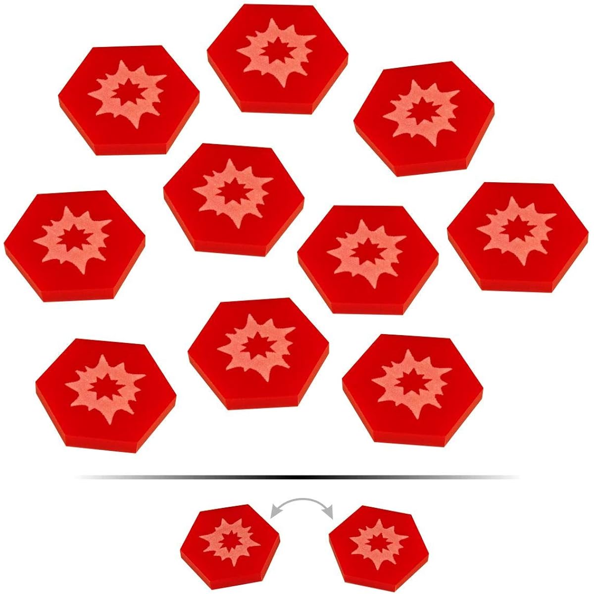 LITKO Space Fighter 2nd Edition Double-Sided Critical Damage Tokens Red (10)