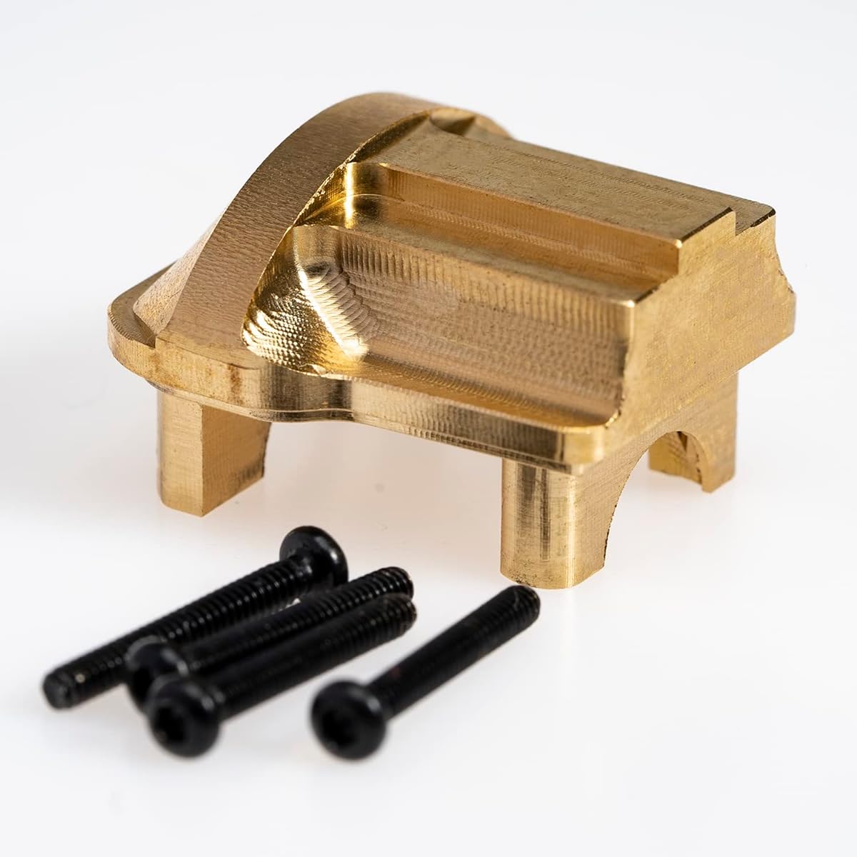 RampCrab Brass Difference Cover 2 Pieces Front and Rear Axle Difference Cover for TRX4M 1/18 RC Crawler Car Upgrade Parts