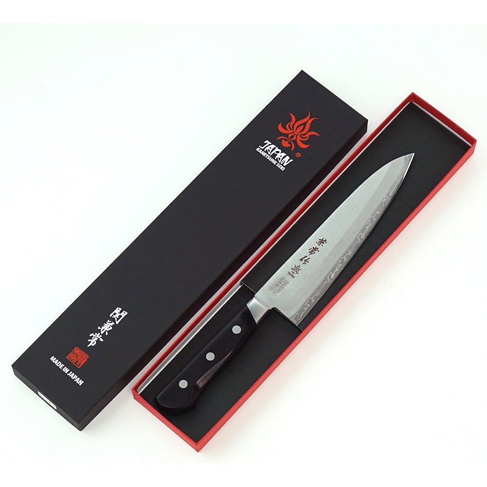 Kanetsuko Swedish Steel Black Plywood Handled Gyuto 185mm KC-153