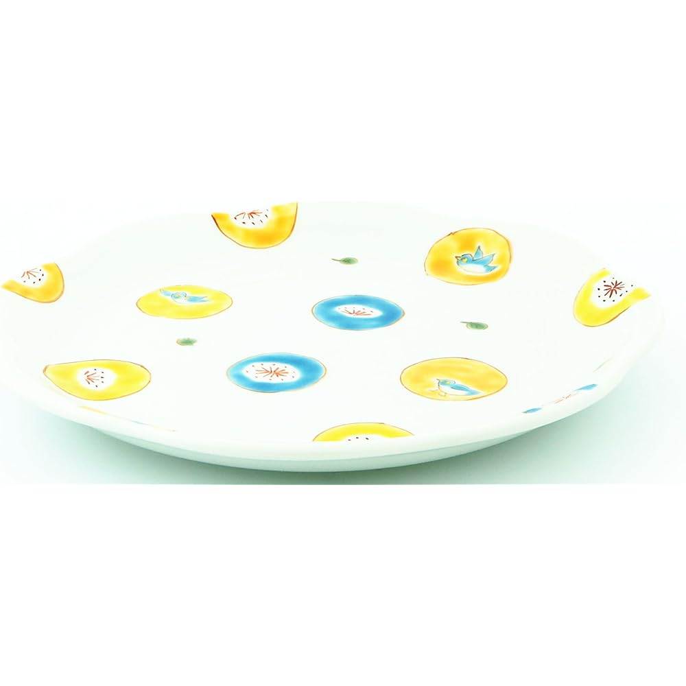 Kutani Ware Takatomo Kawai No. 7.3 Serving Plate Round Pattern Polka Dot K8-324