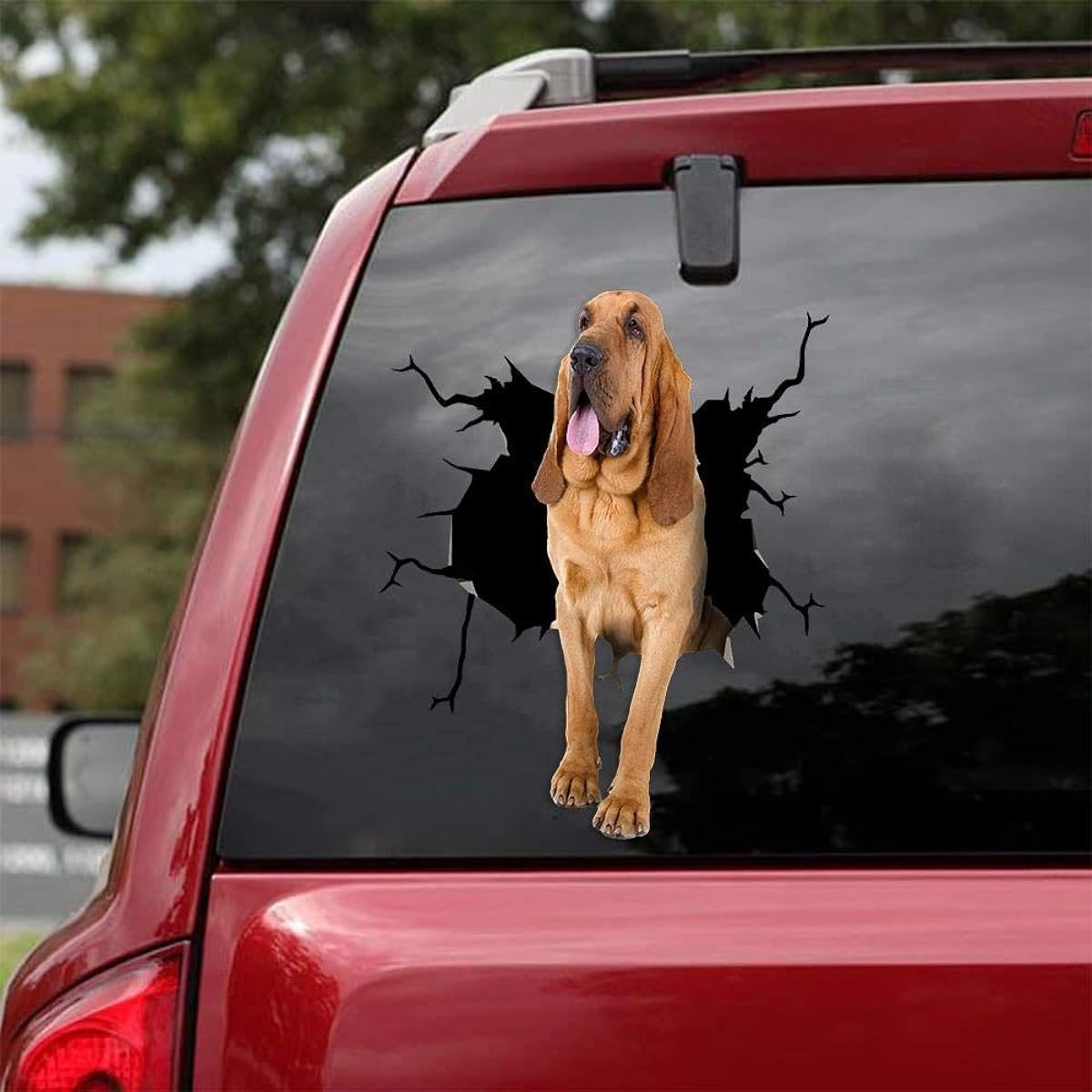 Ocean Gift Bloodhound Car Decal Dog Car Stickers Set of 2 Realistic Bloodhound Stickers for Car Windows and Walls Series 60 Sizes 10" x 10"