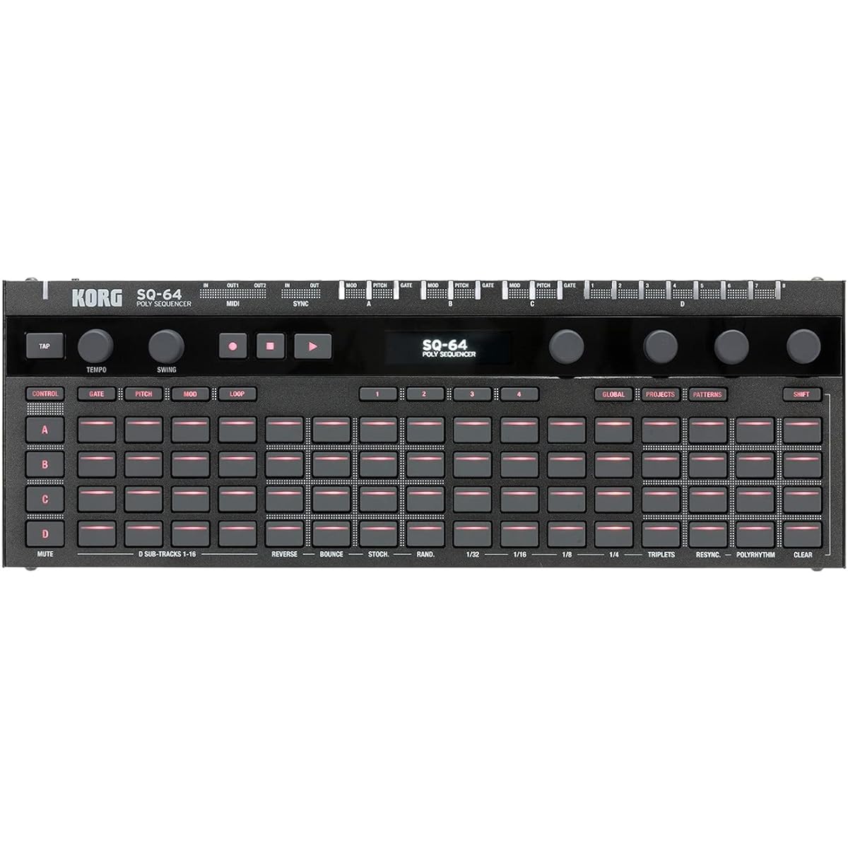 KORG Polyphonic Step Sequencer SQ-64 Freely operate all devices A wide variety of connection terminals Ideal for music production and live performances