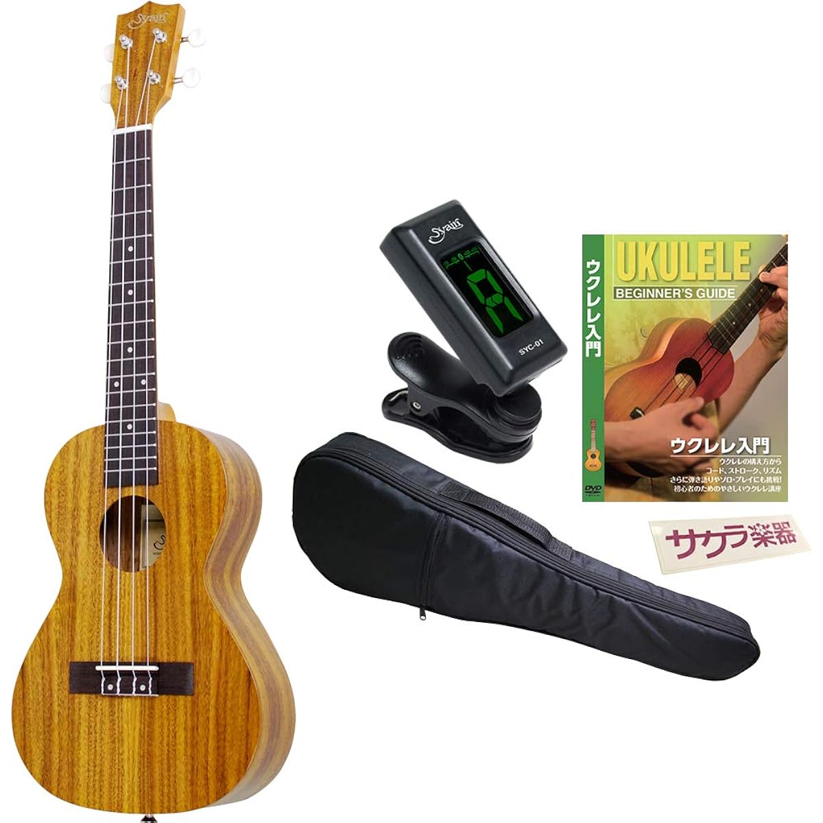 S.Yairi Ukulele Tenor Size YU-T-01K Sakura Musical Instrument Original Beginner Introductory Light Set