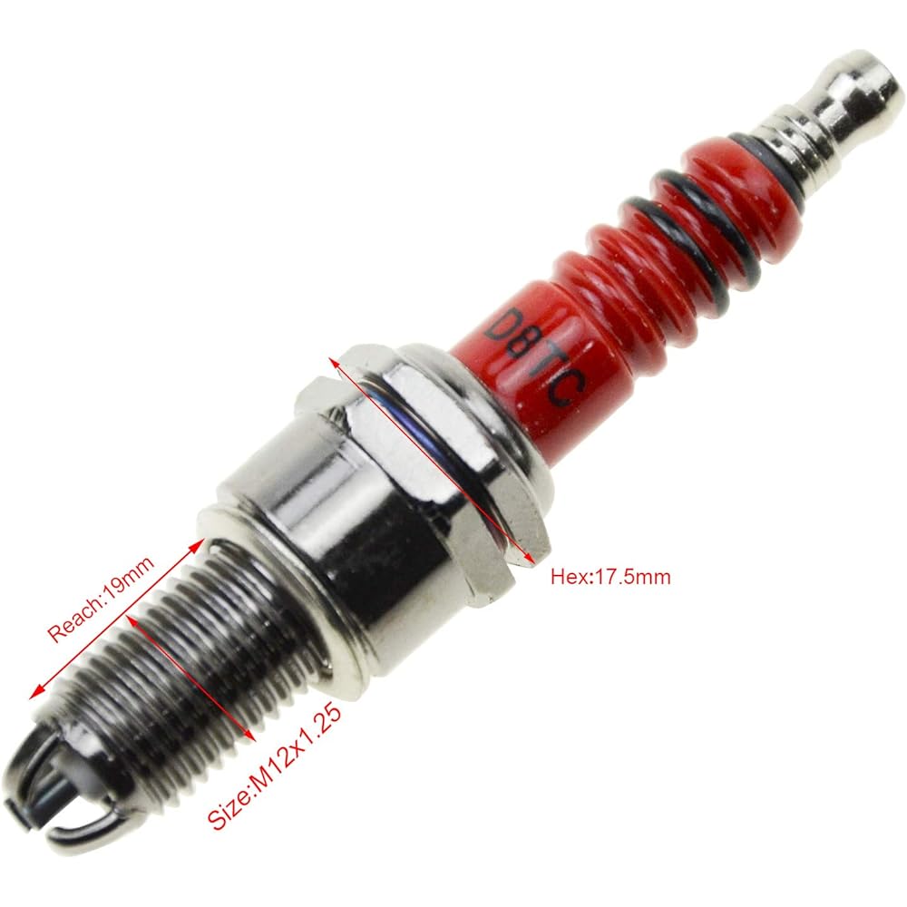GOOFIT D8TC 3 Electrode Spark Plug CG 125cc 150cc 200cc 250cc CF250 4 Stroke Gasoline Engine ATV Motorcycle Scooter Pack of 4