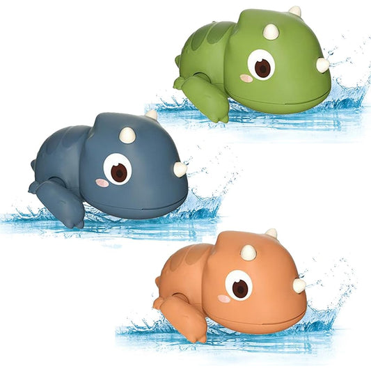 3 Pack Roll Up Swimming Dinosaur Pool Floats Bath Toys Bathtub Animals for Boys Girls Toddlers Smooth Cute Appearance (Dinosaurs)
