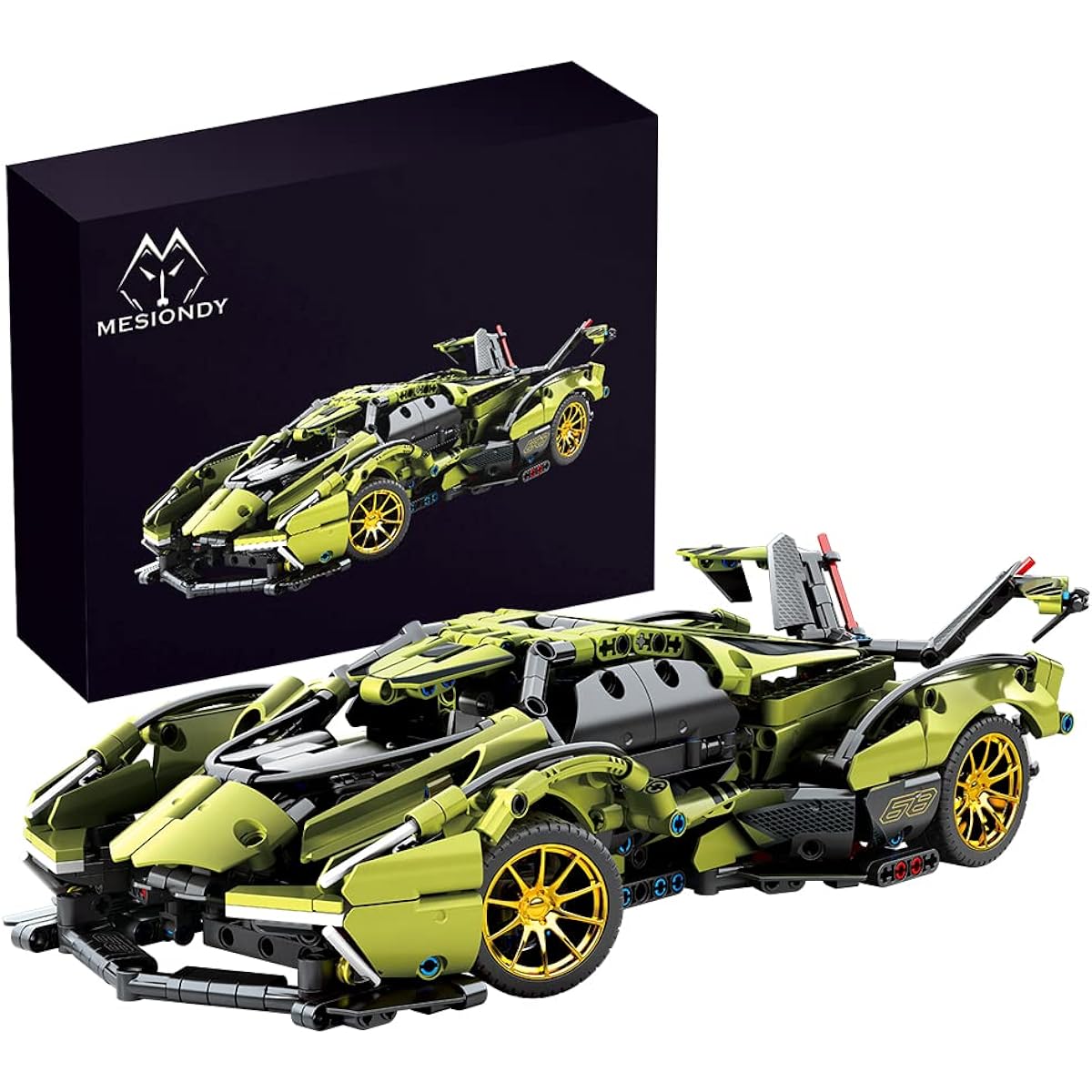 Mesiondy Sports Car Building Blocks Toys Adult Kit 1:14 MOC Building Set Racing Car Model for Boys 12-16 Years Old 8-14 Years Old (1039 Pieces)…