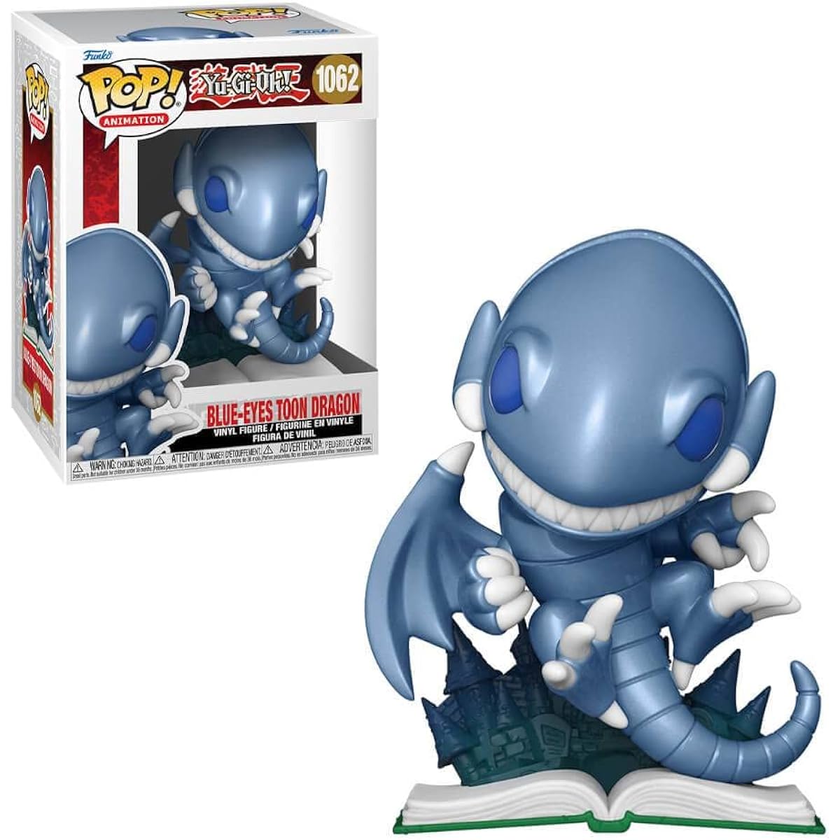 POP Yu-Gi-Oh! - Blue Eyes Toon Dragon (Metallic) Funko Vinyl Figure (Includes Compatible Box Protector Case), Multicolor, 3.75"