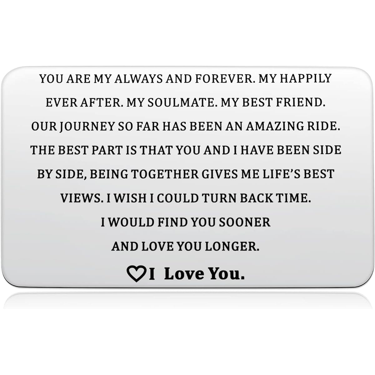 Aesnefe Anniversary Card Ideas Wallet Card Love Note Long Distance Relationship Gift Valentine's Day Gift for Boyfriend Husband, Metal, Unknown