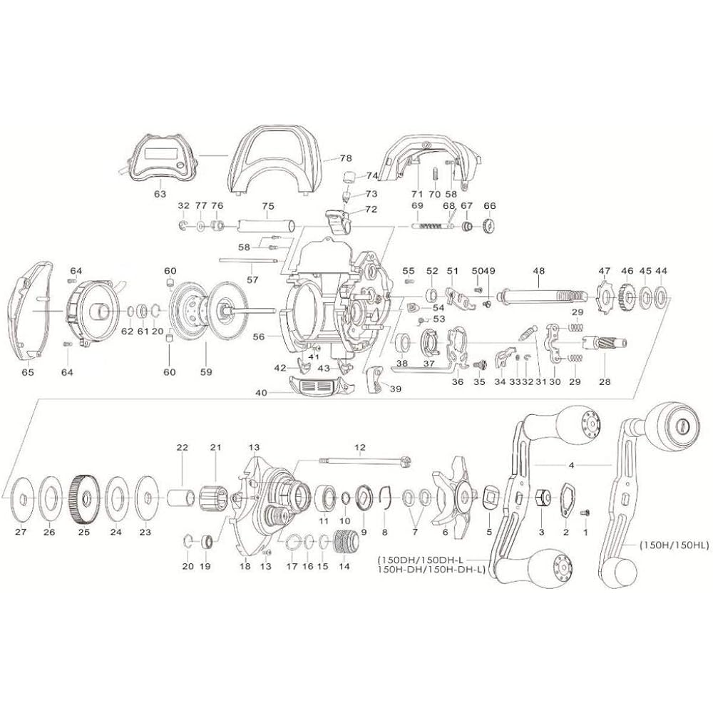 DAIWA Reel Genuine Parts 18 Tanasensor 150H-DH Handle Part Number 4 Part Code 1H1732 006210221H1732