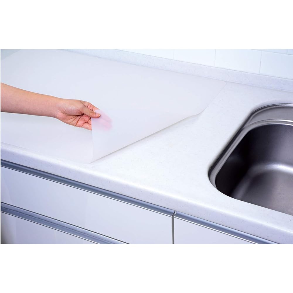 Alphamic Silicone Mat Cooktop Protective Anti-Slip Anti-Scratch Anti-Stain Approx. Height 60 x Width 80cm Roll up and Store Freely Cut Kitchen Utensils Milky White 09450RC