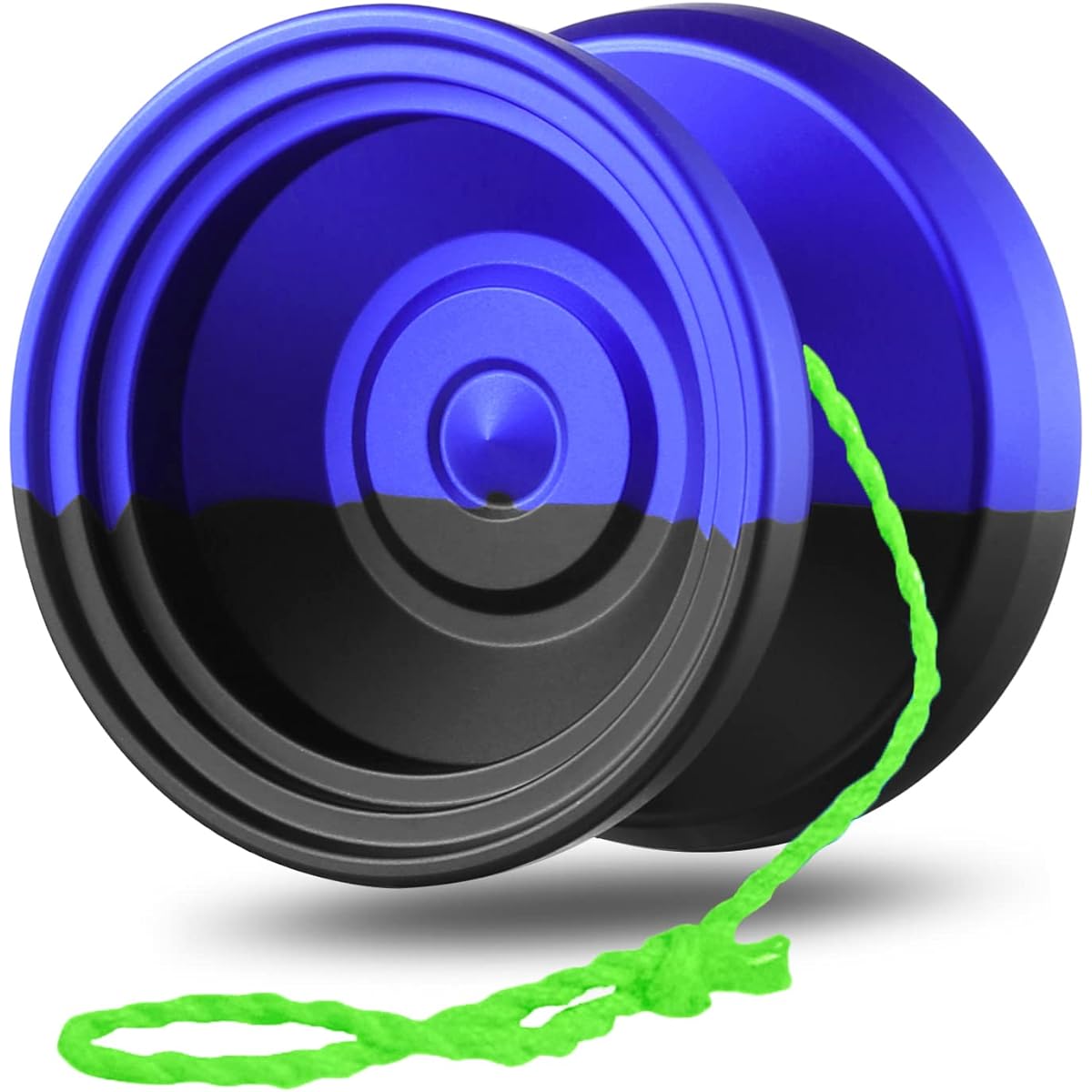 MAGICYOYO V8 Responsive Metal Yo-Yo for Kids Beginners + Yo-Yo Gloves + 6 Yo-Yo Strings (Black Blue)