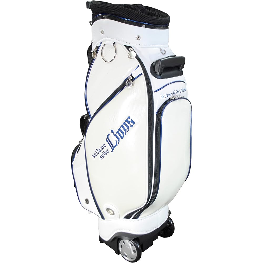LEZAX Saitama Seibu Lions 9.0 Type Caddy Bag with Casters White SLCB-2438