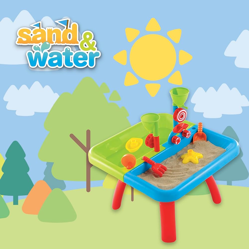 Early Learning Center Sand & Water Table with Lid Sandbox Play Water Play 141656 Genuine Product