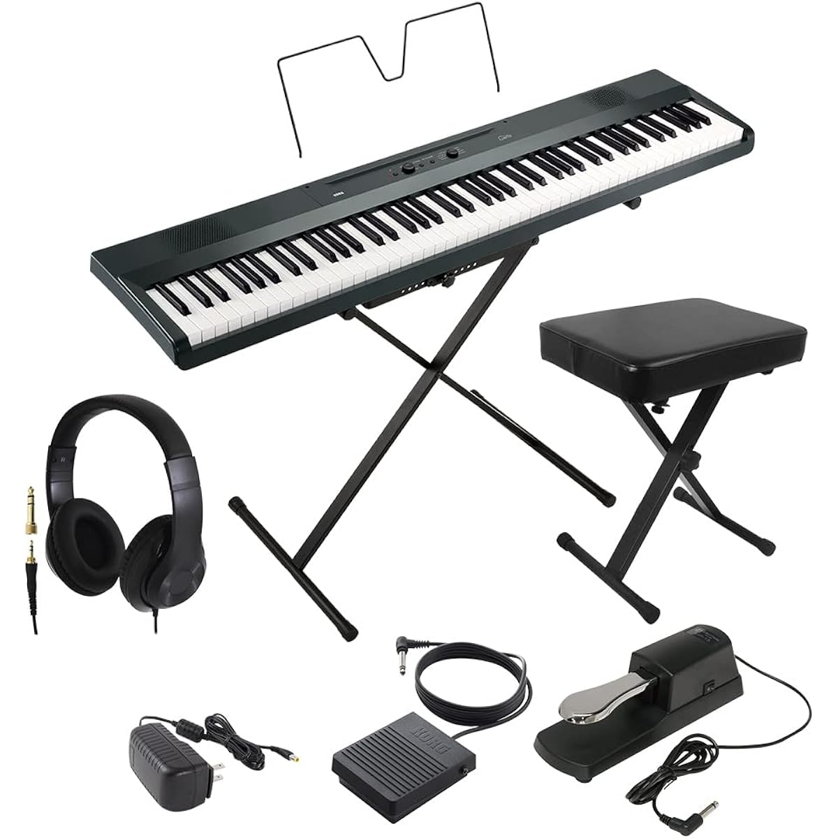 KORG L1SP MG Keyboard Electronic Piano 88 Keys Headphones, X-stool and Damper Pedal Set
