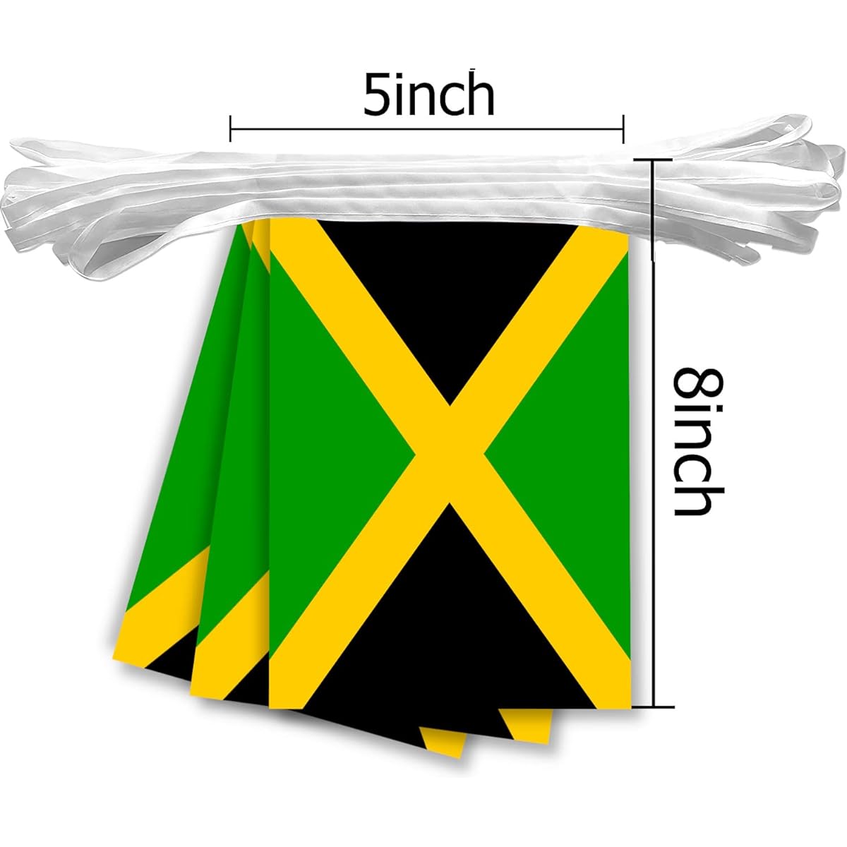 30 Pieces Jamaican Flag String 32ft Jamaican Bunting Yard Decoration Banner for Outdoor/Indoor/Patio/Yard Decoration