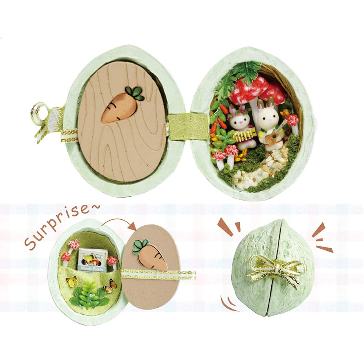 SPILAY DIY Dollhouse Cute Miniature Wooden Furniture Kit Special Collection Surprise Seed World Secret Series 1:24 Scale Doll Room Craft Creative Toys, Perfect Birthday Gift for Kids and Lovers