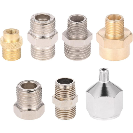 VISLONE Airbrush Adapter Kit Professional Fitting Connector Set Adapter Kit for Compressor & Airbrush Hose r 1/4~1/8