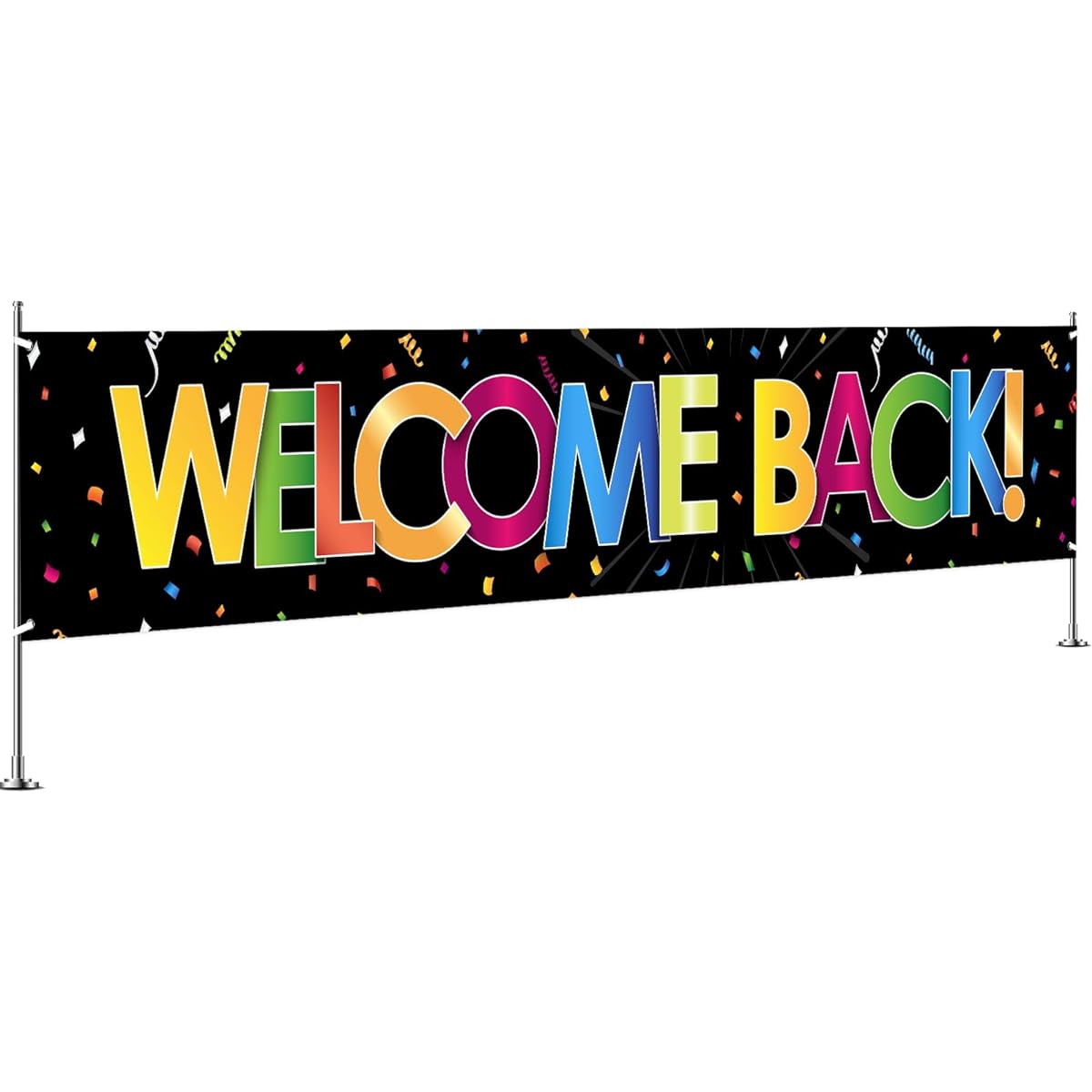 INNORU Large Welcome Back Backdrop Banner Farewell Party Lawn Sign Welcome Home Yard Banner Retirement Party Indoor Outdoor Decoration Supplies 1.8 x 1.5 ft