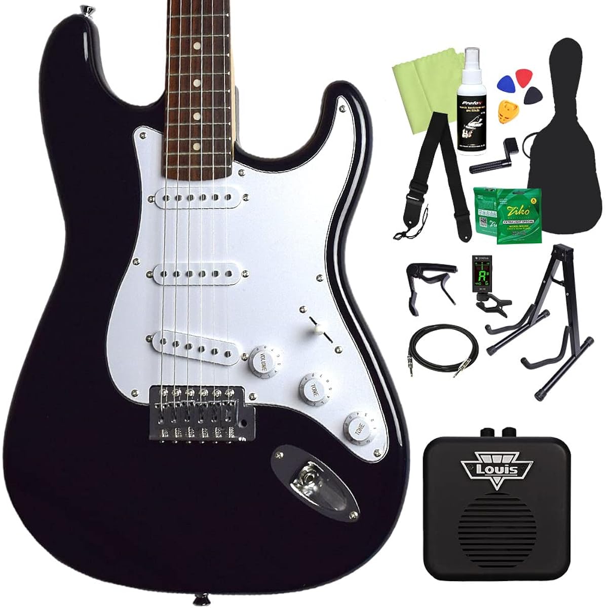 FERNANDES LE-1Z 3S/L BLK Electric Guitar Beginner 14-piece Set [With Mini Amplifier] Fernandes