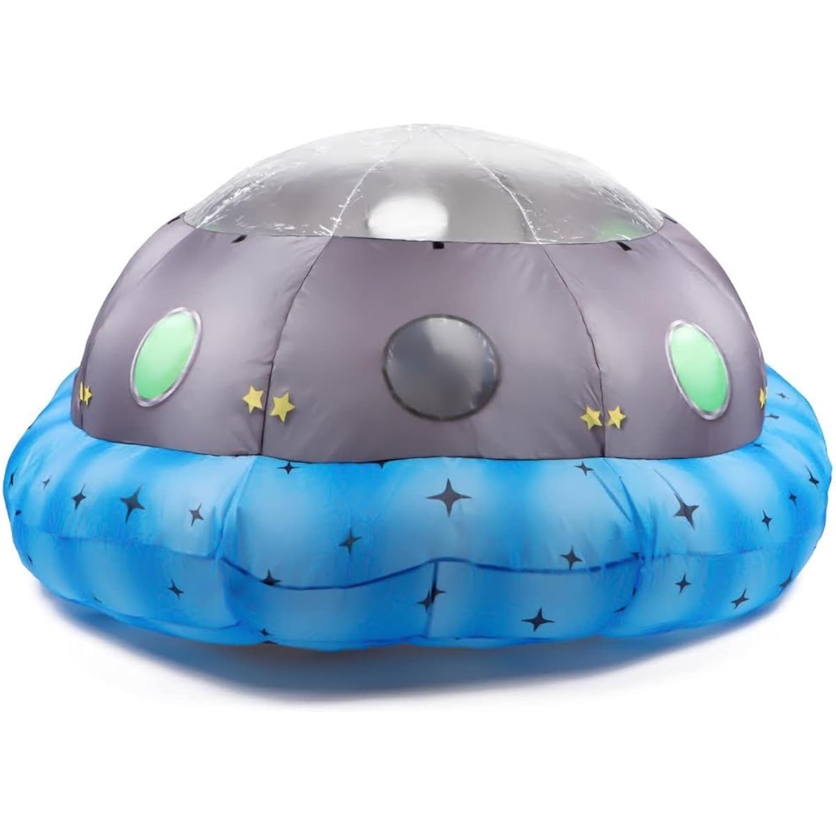 EkoForts Inflatable Kids Fort Tent - Colorful Spaceship Design with Clear Roof & Windows - Quick and Easy Setup - Inflatable Air Tent for Ages 3+
