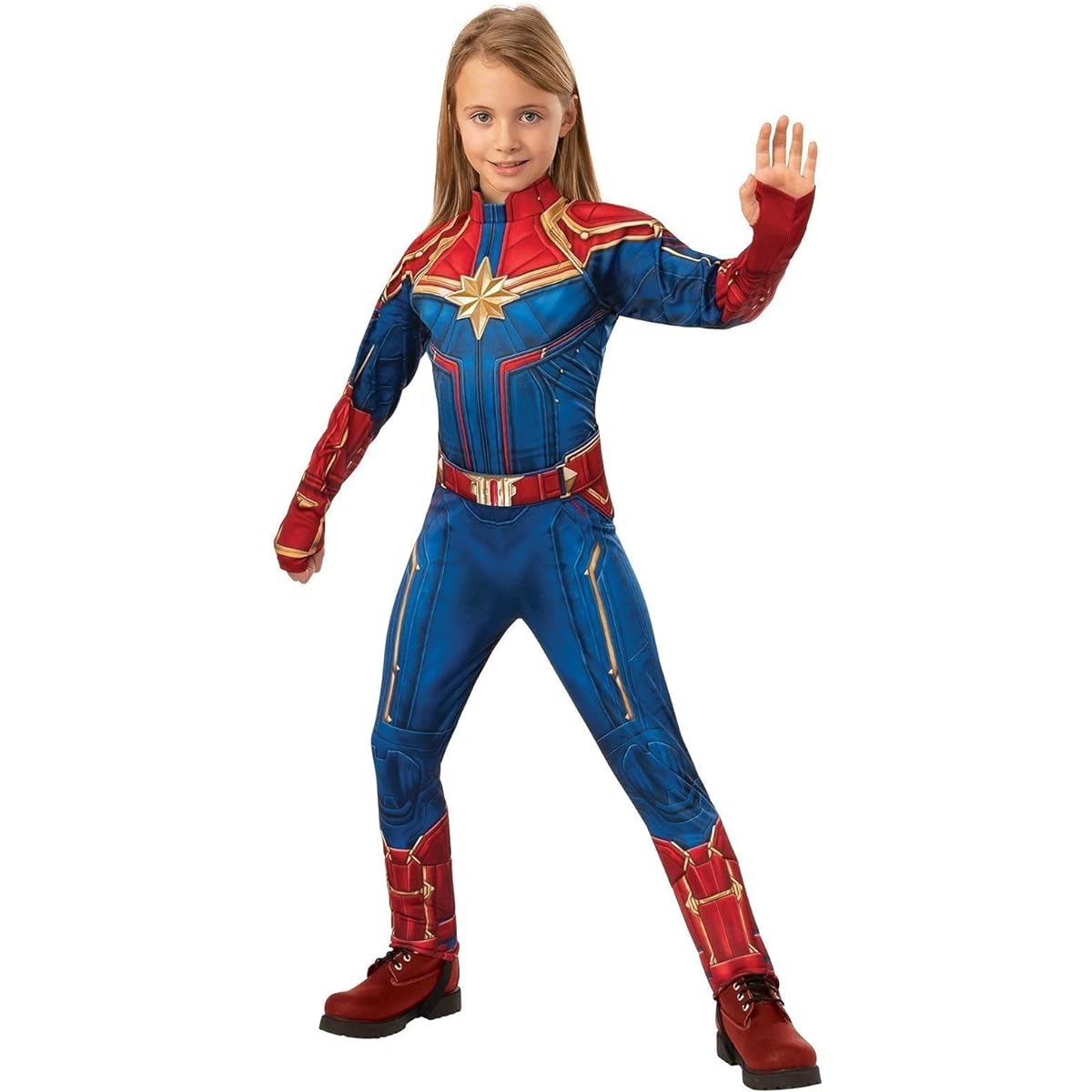 Girls Captain Marvel Hero Suit Deluxe Superhero Costume