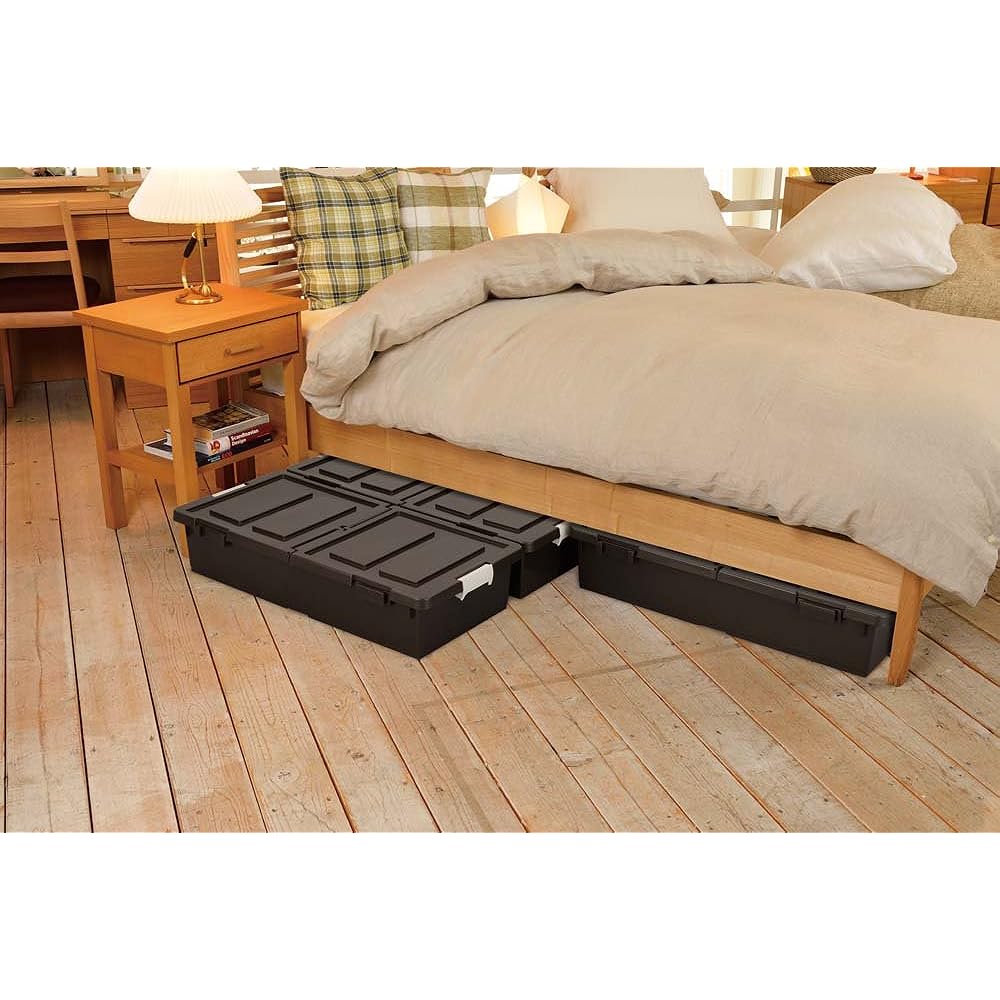 JEJ Under Bed Storage Box Set of 4 Brown 4510607004401