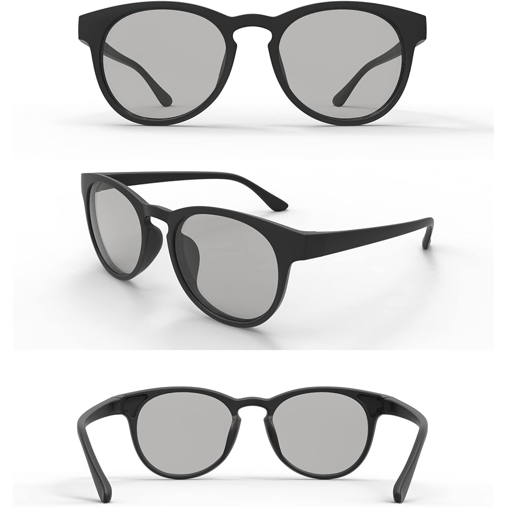 [Sorge] Sunglasses Sabae Polarized/Dimmable/UV Integrated Lens Ultra Lightweight Sustainable Outdoor Sunglasses PET-001 Black F