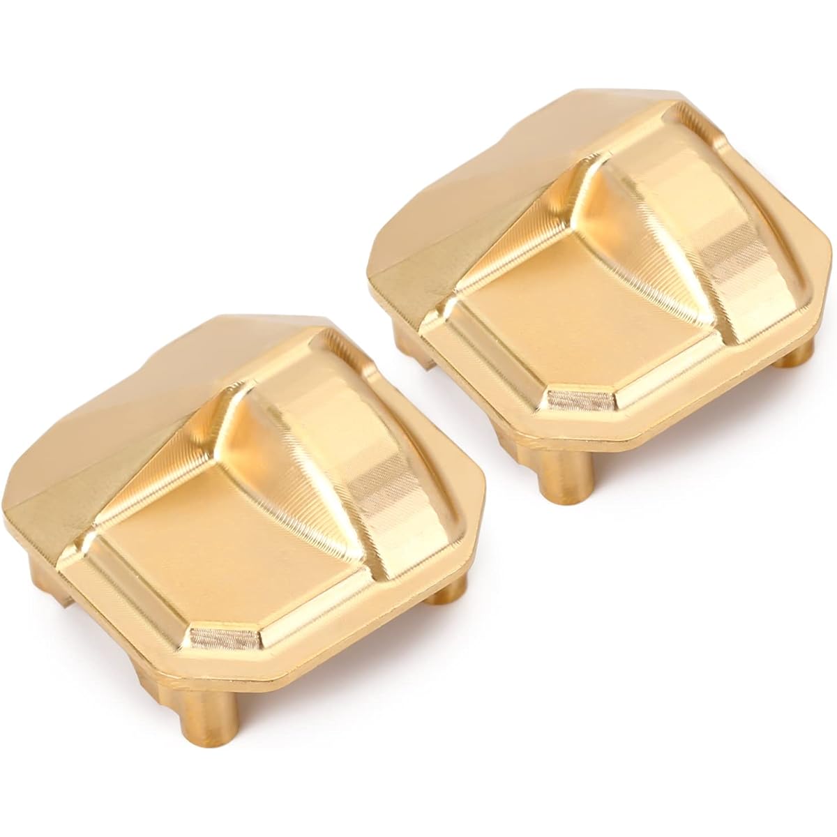 INJORA Brass Diff Cover 2Pcs AR44 Diff Axle Cover Front Rear Housing Cover Fit for 1/10 RC Crawler Car Axial SCX10II 90046 90047