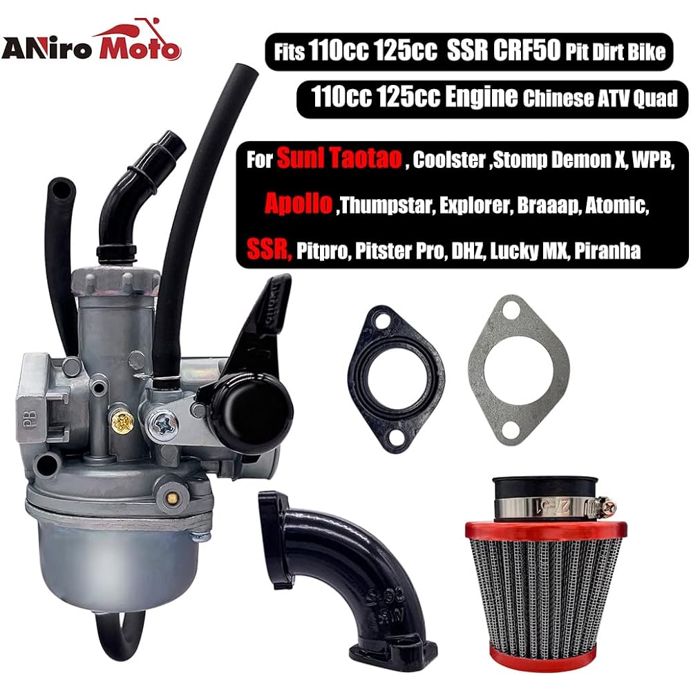 22mm Carb PZ22 Carburetor Air Filter Set for 110cc 125cc SSR CRF50 Pit Dirt Bike