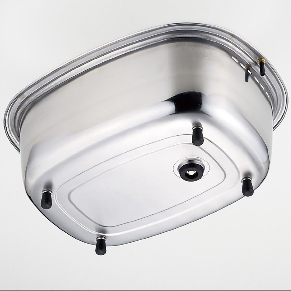 Ernest [Made in Japan] Stainless steel washing tub with legs and inner stopper A-75435 Approx. 29 x 38 x 15.5 cm