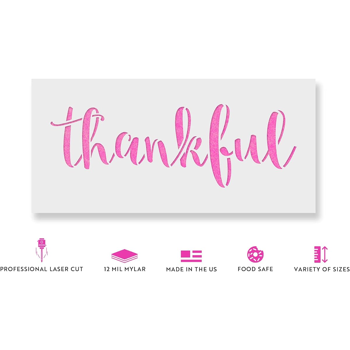 Thankful Stencil Template - Reusable Stencils with Multiple Sizes Available 36"x24"