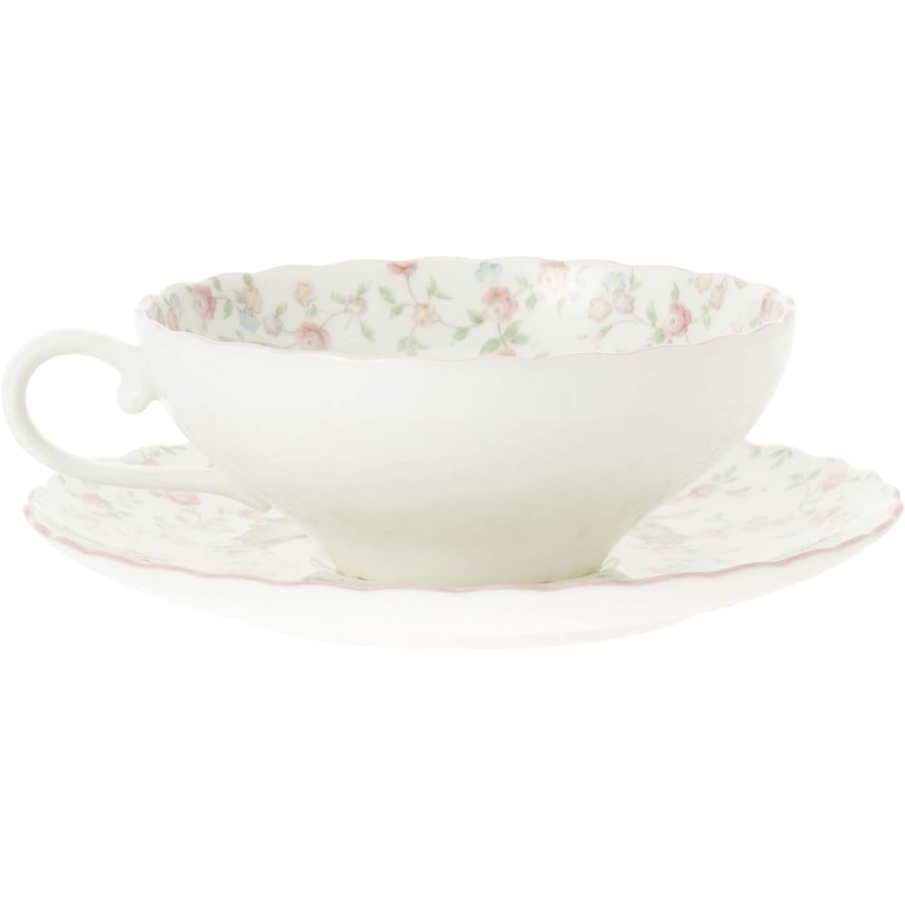 Noritake Tea Cup & Saucer (Pair Set) 180cc Cutie Rose Microwave Safe 2 Bone China P58043A/9940